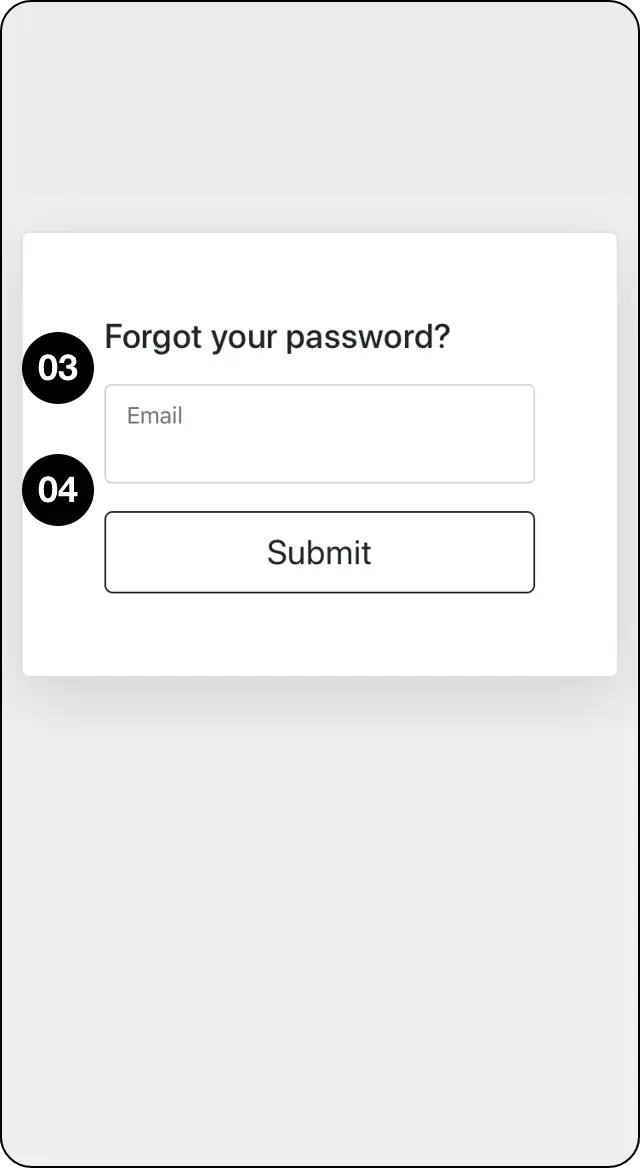 CopyMate password reset email entry