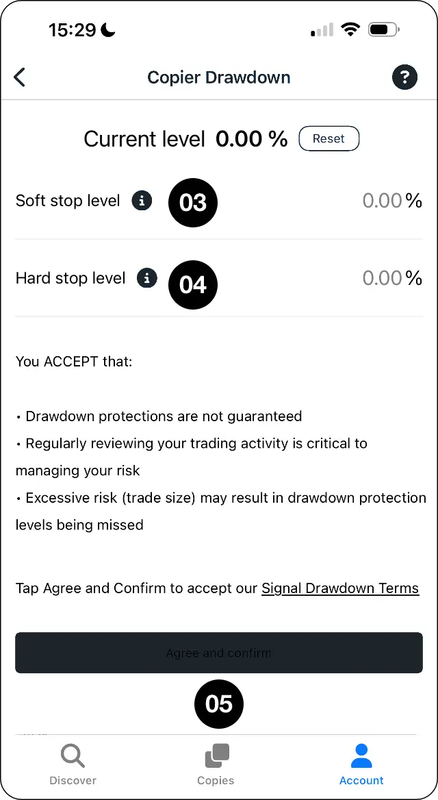 CopyMate soft and hard stop settings